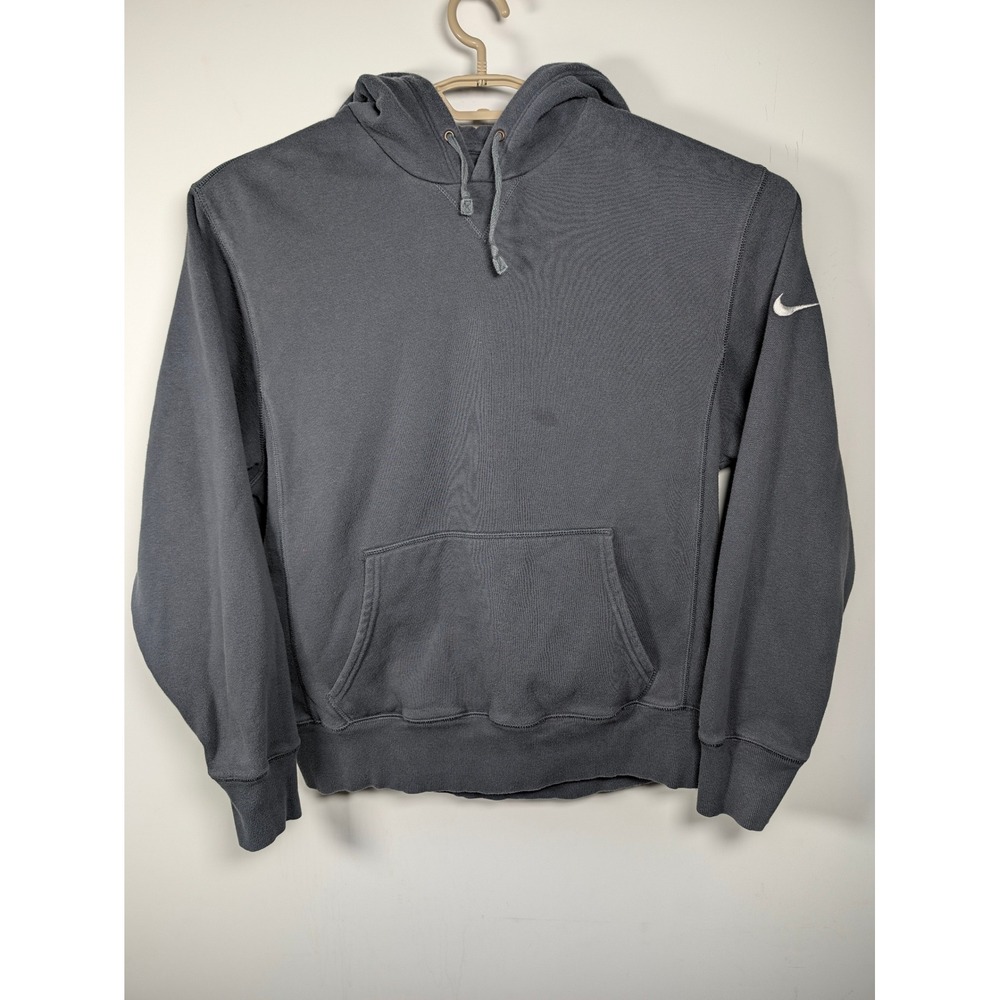Nike Mens Hoodie Faded Washed Charcoal Gray Cotton Blend Pullover L